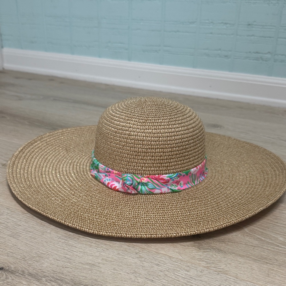 NWT Lilly Pulitzer Journey to the Jungle Wide Brim Straw Sun Hat
